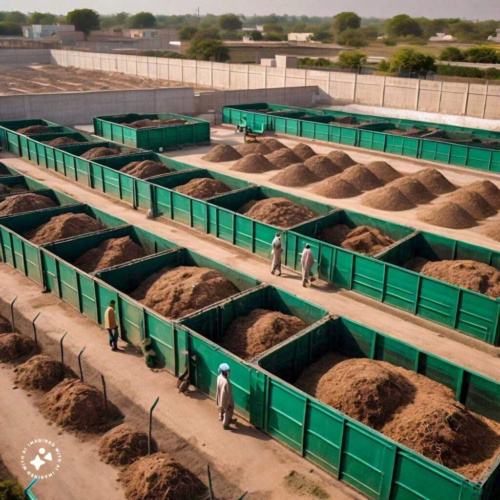 A photo of a composting facility in Pakistan