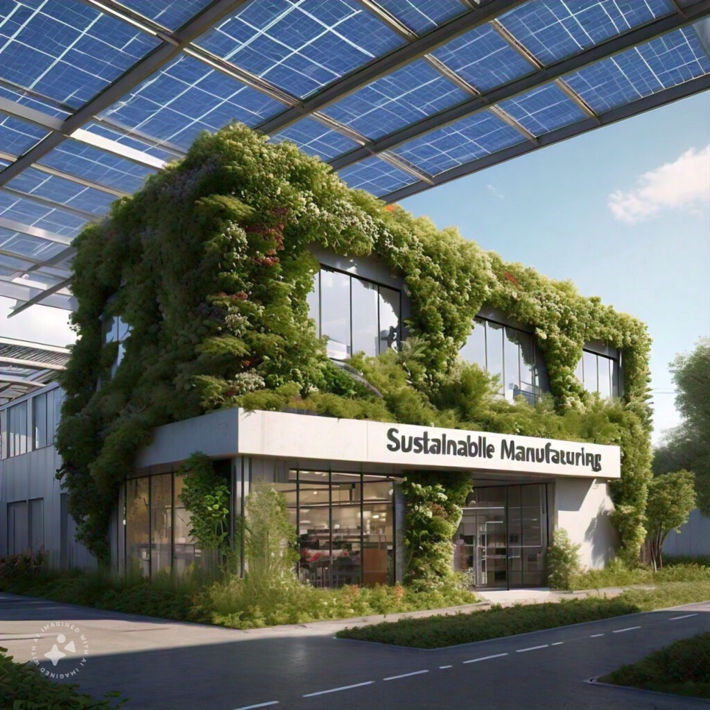 An eco-friendly factory with solar panels